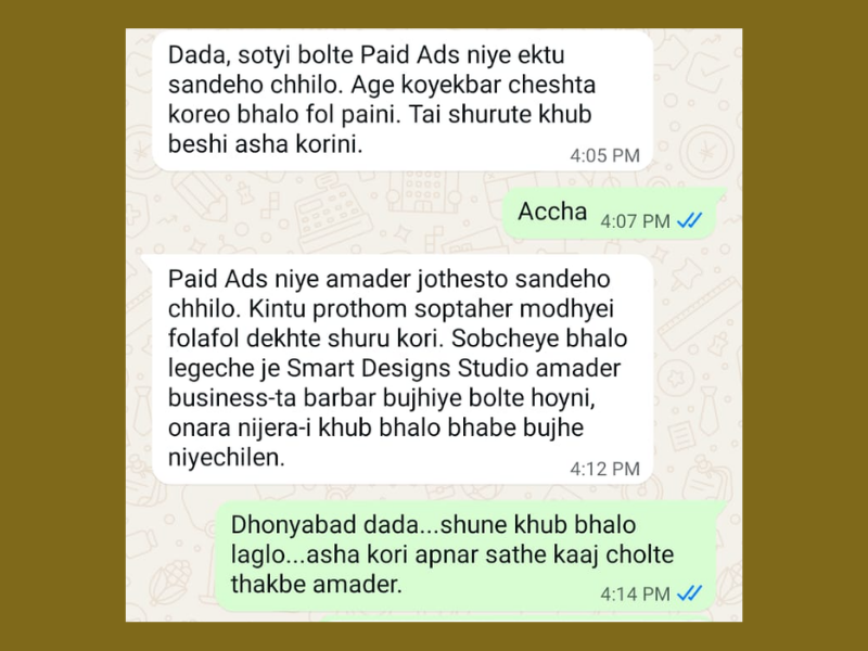 Client testimonial screenshot